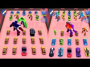 Unlocking Max Level Robot Merge Car Battle _ Mech Monster vs Car Robot Battle, Merge Master 💪 2