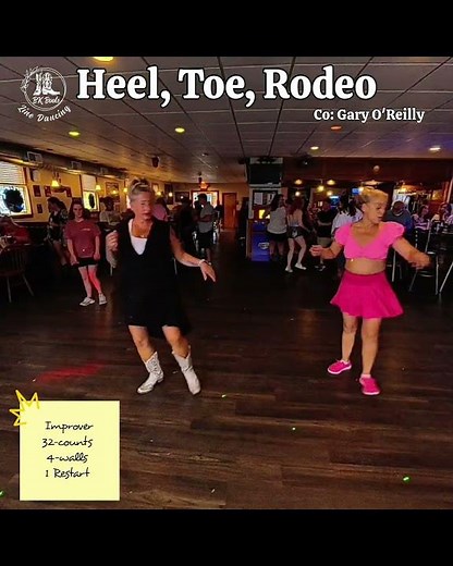 One of My Favorite Improver Line Dances 🤠 | Heel, Toe, Rodeo | Cowboy Up *Kaylee Bell