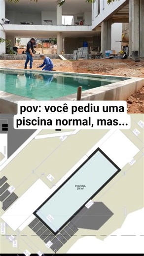 POR QUE FAZER UMA PISCINA SIMPLES SE VOCÊ PODE INVENTAR MODA? ✨️💙🩵 #piscinas #piscinasdealvenaria