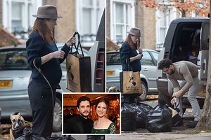 Game Of Thrones' Rose Leslie shows off growing baby bump with Kit Harington