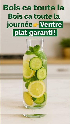 Boisson miracle pour un ventre plat 🍋🥒 | Recette detox efficace #astuce #jusdetox #remedesmaison
