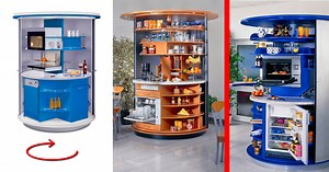 Incredible Rotating Circle Kitchen Is a Perfect Space-Saver For Tiny Homes
