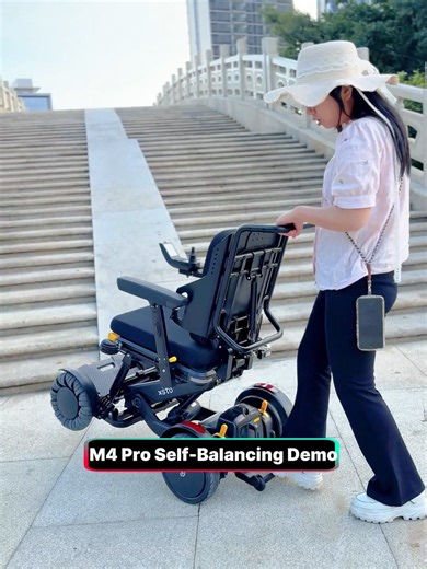 Self-balancing technology keeps you stable and safe on every ride — even on slopes and uneven ground. Move with confidence with the M4 Pro, wherever life takes you. #xstomobility #M4Pro ##electricwheelchair #wheelchair #wheelchairlife