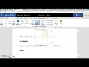 Insert Running Header into Word Online Document MLA