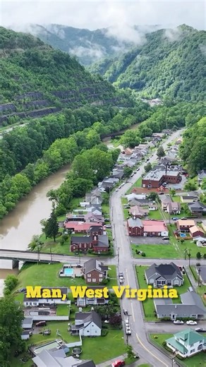 Man, West Virginia From Above #drone #mountains #river