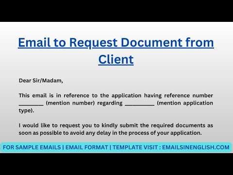 Email to Request Document from Client - Sample Email for Request Document from Client
