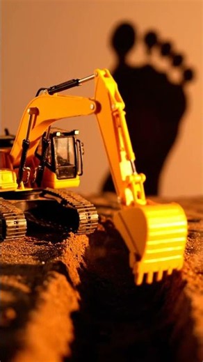 Mini Excavator's Big Job! 🦶 Digging Under the Shadow