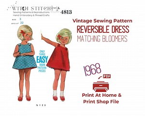 Toddler's Reversible Dress & Bloomers Sewing Pattern - Size 3 (PDF Pattern) - Etsy Canada