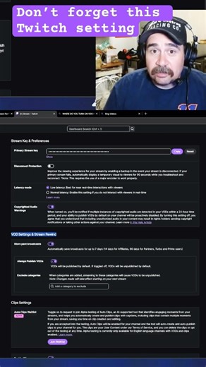 🛑Don’t forget this Twitch setting! #twitch #iracing #obs