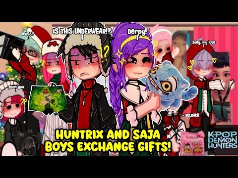 HUNTRIX & SAJA BOYS Exchange Gifts! || KPOP Demon Hunters || Ships + Funny Skit || Part 2/2 || GACHA