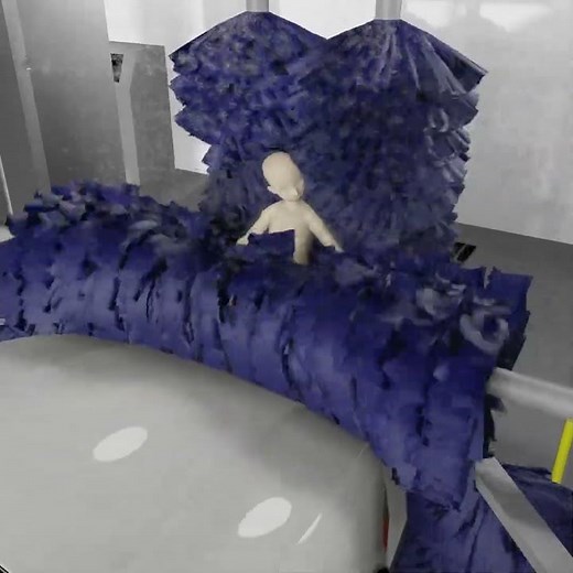 3DCG anime : walking through a car wash 車を洗うついでに自分ごと洗車機で洗われるマネキン #carwash #洗車 #3d