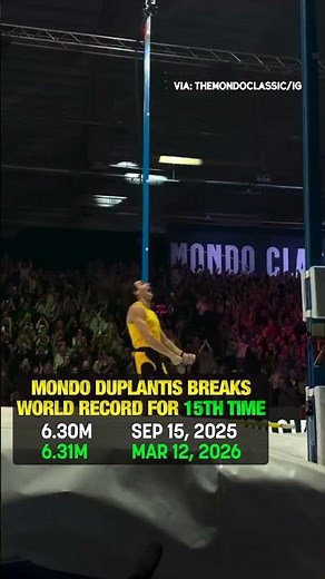 🇸🇪Mondo Duplantis 6.31m to break pole vault world record for the FIFTEENTH TIME! 🐐