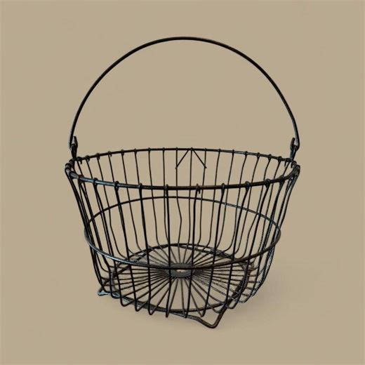 Vintage Black Wire Egg Basket: Rustic Farmhouse Gathering Decor - Etsy