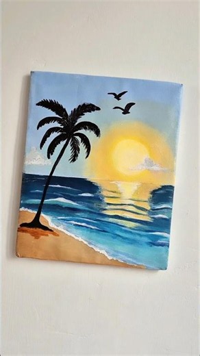 I Painted on My Own DIY Canvas 🎨 #shorts #diy #craft #painting #acrylicpainting #artandcraft