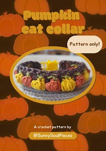 Cute Pumpkin Cat Collar Crochet Pattern!! - Etsy