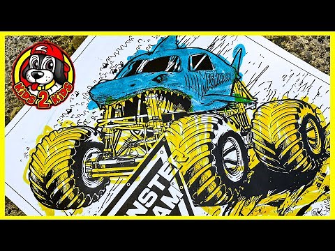 GUESS THE MONSTER TRUCK GAME! - Monster Jam Trucks at Home Play Activity (Using Coloring Pages)