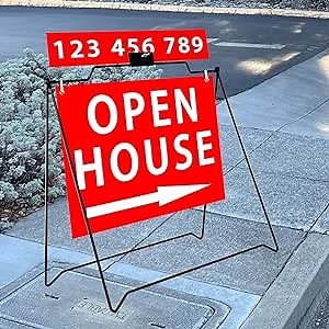 4 PACK Heavy-Duty Metal BLACK A Frame 22"x18" Sidewalk Sign Holder Indoor and Outdoor A-Frame Display Stand