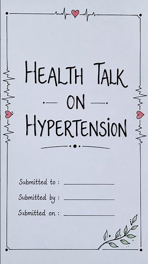 HEALTH TALK ON HYPERTENSION | GNM NURSING NOTES #medicalsurgicalnursing