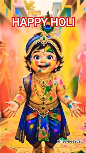 HAPPY HOLI STATUS Video 2026🫟|| #holifestival​ #holi​ #youtubeshorts​ #viral​ ##shorts#cute#krishna