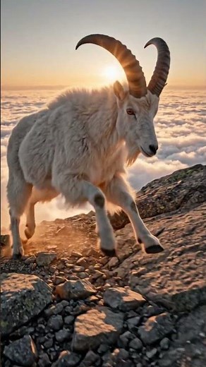 Mountain Goats Climbing an Impossible Cliff