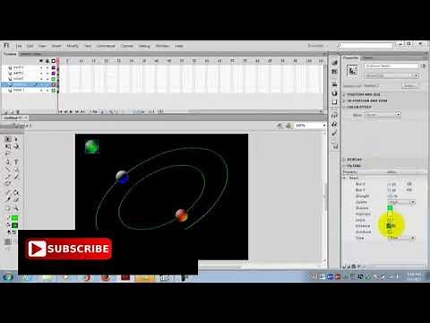 how to create solar system animation in Adobe Flash