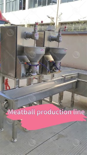 Automated meat processing production lines offer high efficiency, hygiene, stability, and superior quality, making production easier and safer.#Meatball production line