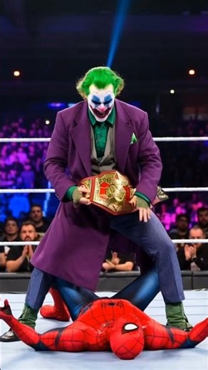 Spider-Man vs Joker WWE Fight | Epic Ring Battle | Hero Spidey Kids Action #shorts #spiderman