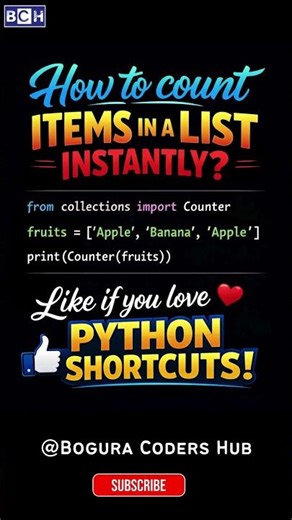 Count List Items in Python in 3 Seconds ⚡ | collections. Counter Trick | Learn Python | Beginners