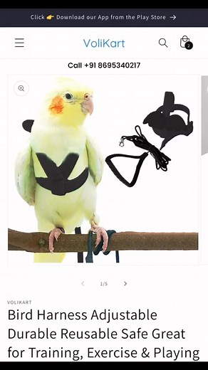 Adjustable Bird Harness Available on Volikart #birdharness | VoliKart.com