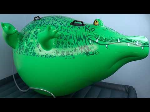 Overinflating an Intex Gator Ride-On Pool Toy Until Burst