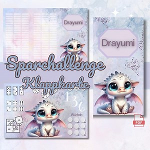 Drayumi Savings Challenge Fold-out Card A6 | Digital Download | Printable Savings Template | Budgeting | Envelope Method | A6 Budget Binder Template - Etsy UK