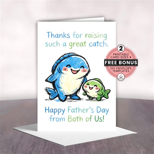 Father’s Day Card From Couple, FREE Envelope Template, Printable Gift From Daughter / Son & Daughter-in-law / Son-in-law, 4x6 and 5x7 Cards - Etsy