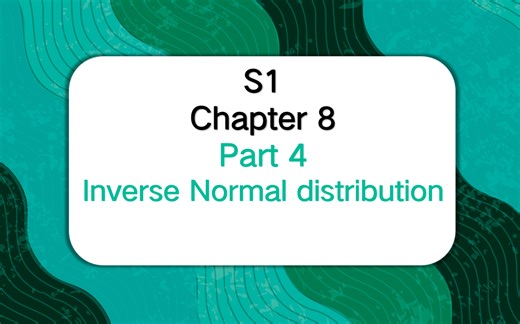 A level—S1—inverse normal distribution