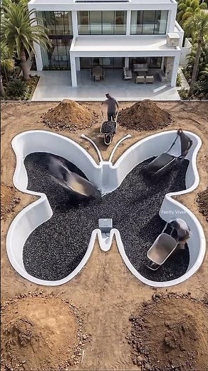 Made a butterfly swimming pool. #shortsvideo