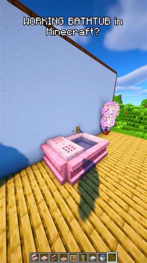 How to Build a WORKING BATHTUB in Minecraft? 🛁💧 #tutorial #minecraft