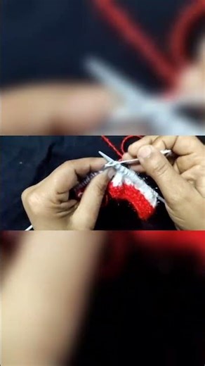 Red White Zigzag Knitting Design | Beautiful Wool Pattern