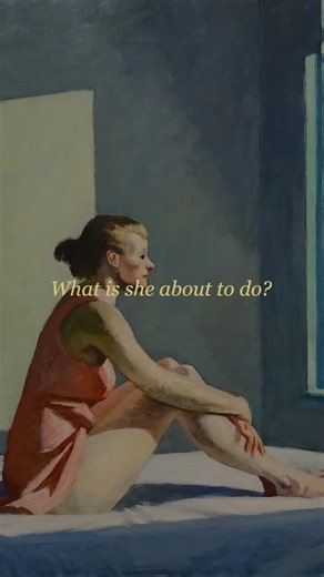 Art Lectio on Instagram: "Edward Hopper, Morning Sun (1952) Hopper’s light doesn’t console. It clarifies. A woman sits at the edge of the day. Inside a quiet room. Facing a city that feels close, ordered, and just out of reach. The sunlight on the wall isn’t warmth. It’s a question. The painting hangs in the Columbus Museum of Art, Ohio. What will you allow to shape you this morning? Comment below: What do you think she’s feeling?"