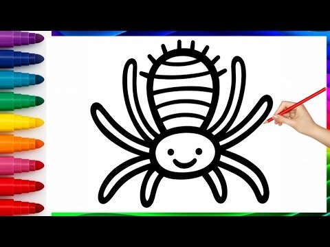 Spider Drawing and Coloring for Kids | Fun Halloween Art