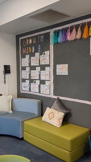 BOHO CLASSROOM REVEAL 👀 @teachingwithmissgobbe has completely decked out her classroom in pieces from the Boho Rainbow classroom decor collection including: 🌈 A stunning growth mindset display 🌈 Affirmation statin labels 🌈 Classroom posters (just look at those cabinets 😍 ) 🌈 Hand signal displays 🌈 Classroom jobs What classroom decor theme has been your fave so far? | Miss Jacobs Little Learners