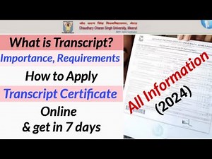 How to get Transcript from CCS University | What is Transcript Certificate and why it is required ?