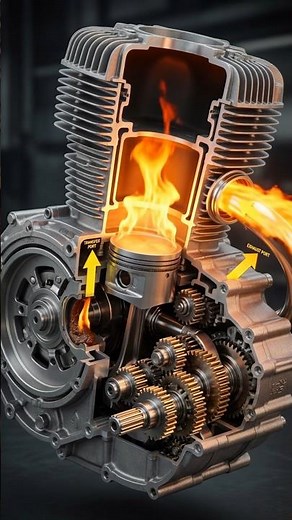 How a Two-Stroke Motorcycle Engine Works | Complete 3D Animation Explained #motorcycle #shorts