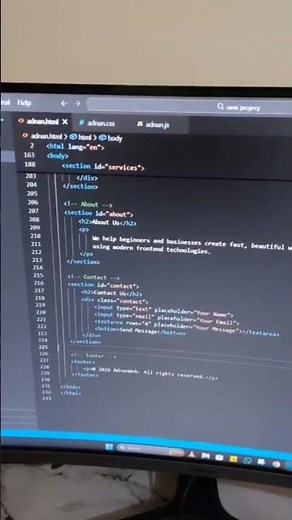 How to create a website using html css #vlog #frontwnd #frontend #coding #code #codingjourney #deve