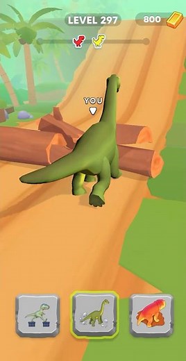 🎮 Dino Ninja Race Stage #297 🦖👑 #shorts #mobilegame #trex