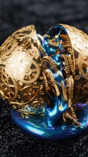 Liquid Time: Slicing the Clockwork Sphere 🔪🕰️ #asmr #relaxing #creativecuts #relaxtime #asmr
