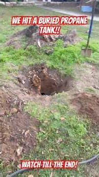 We were digging up a stump and found a propane tank #oopsies #yardwork