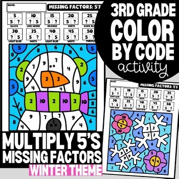 3rd Grade Multiplication Worksheets – Multiply by 5 Color-by-Code Activities