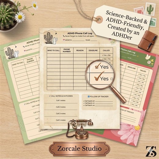 ADHD Phone Call Log | Call Tracker Printable | Neurodivergent Task Manager | Digital Download - Etsy