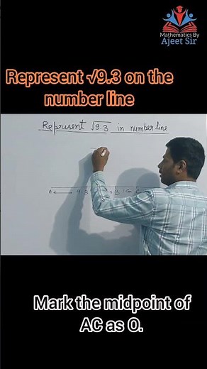 Represent √9.3 on the number line |square root 9.3 on number line |