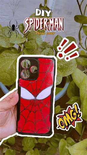 Diy Spider-Man Phone Cover 🕷️✨ #diy #ytshorts #phonecover #phonecase #spiderman #marvel