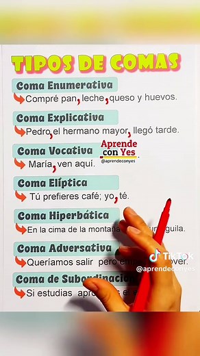 Tipos de comas y su uso en la escritura